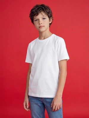 LC Waikiki Lcw Kids Beyaz Basic Erkek Çocuk Tişört