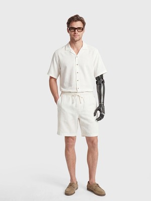 LC Waikiki Lcw Limitless Beyaz Regular Fit Keten Karışımlı Erkek Şort