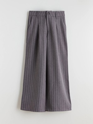 LC Waikiki Lcw Kids Gri Wideleg Pileli Kız Çocuk Pantolon