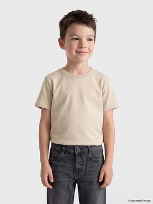 LC Waikiki Lcw Kids Bej Basic Erkek Çocuk Tişört