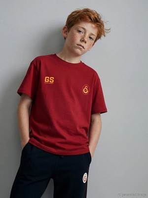 LC Waikiki Lcw Kids Kırmızı Galatasaray Baskılı Erkek Çocuk Tişört
