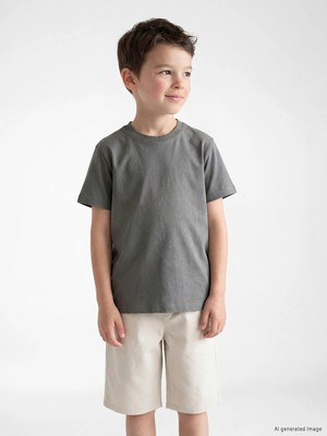 LC Waikiki Lcw Kids Gri Bisiklet Yaka Erkek Çocuk Tişört
