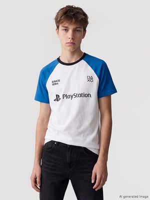 LC Waikiki Lcw Kids Beyaz Bisiklet Yaka Playstation Baskılı Erkek Çocuk Tişört