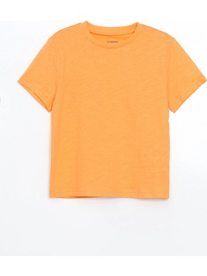 LC Waikiki Lcw Kids Turuncu Bisiklet Yaka Basic Erkek Çocuk Tişört