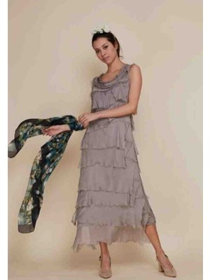 Park Moda Italyan Ipek Kat Kat Elbise