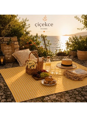 ÇİÇEKCE HOME Çiçekce Home Pötikare Çok Amaçlı Sofra Bezi - Piknik Örtüsü - Masa Örtüsü 80X80 1 Adet