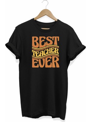 Medi Giyim 24 Kasım Öğretmenler Günü Hediye Baskılı Oversize Bisiklet Yaka T-Shirt - Siyah