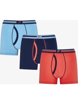 Penti Erkek Renkli Summer Swing Çoklu Boxer XL Paça Tipi Desenli Üçlü Paket