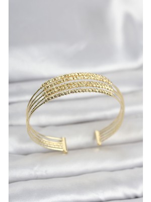 Kaufhier Gold Renk Pirinç Minimal Dorikalı Kadın Bileklik