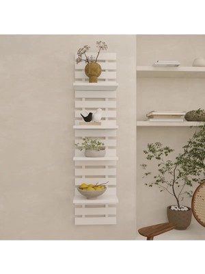 Klubeconcept Dekoratif Mdf Duvar Çiçekliği Modern Çıtalı Tasarım Saksı ve Aksesuar Rafı 150X30