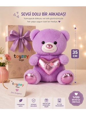 Toyzoy Toys Ayıcık Kalpli Kahverengi 35 cm - Sevimli & Yumuşak