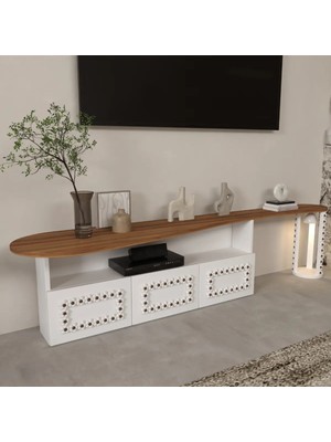 Klubeconcept %100 Mdf Kişiye Özel 200 cm Ponpon Detaylı Modern Tv Ünitesi Özel Tasarım