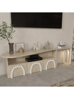 Klubeconcept %100 Mdf Kişiye Özel 180 cm Ponpon Detaylı Modern Tv Ünitesi – Özel Tasarım