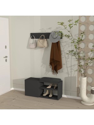 Klubeconcept Modern Giriş ve Antre Portmanto Seti Askılık Oturaklı Ayakkabılık 100% Mdf