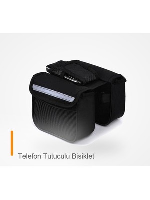Ttta Telefon Tutuculu Bisiklet Kadro Üstü Heybe Çanta - Siyah Çok Amaçlı