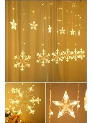 Zenvia Mey Ithalat® Kar Tanesi Perde LED