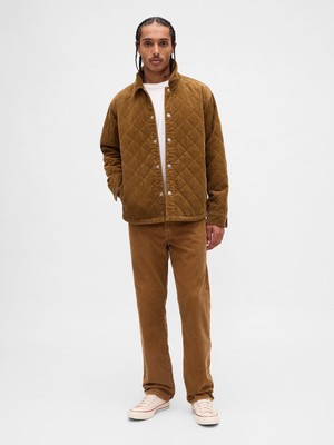 Gap Erkek Açık Kahverengi Corduroy Relaxed Straight Pantolon