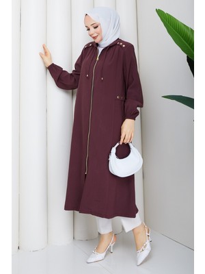 Pamuk Butik Kadın Omuzu Apoletli Cepli Kap -PMK558