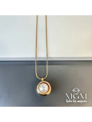 Zenvia Inci Taşlı Zincir Çelik Uç Kısmı Pirinç Kolyeler 40 + 5 cm Uzatma Payı - KL0114