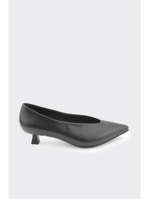 Derinet Hakiki Deri Kısa Topuklu Kadın Stiletto