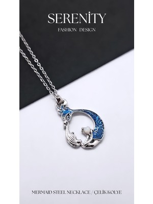 Serenity Deniz Kızı Figür Çelik Kolye 04