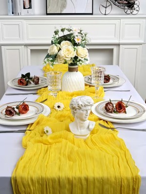 Kitchen Vogue Bohem Dekoratif Runner Masa Örtüsü | Düğün, Parti, Söz, Nişan, Özel Gün Dekorasyonu Sofra Süslemesi