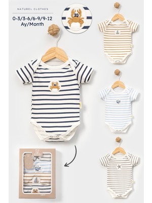Almini Erkek Bebek Body 4 Lü Set