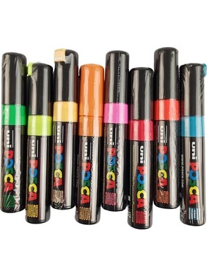 Uniball Posca Su Bazlı Markör Kalem Seti 8mm 7+1li Pc-8k