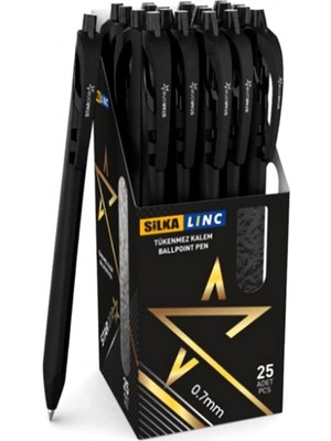 Silka Basmalı Tükenmez Kalem 0,7mm Siyah - 6 Adet