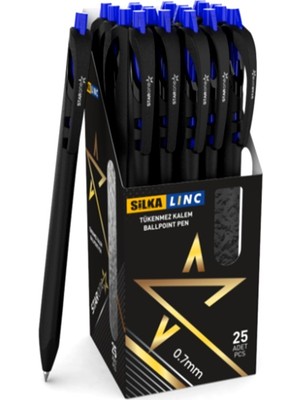 Silka Basmalı Tükenmez Kalem 0,7mm Mavi - 6 Adet