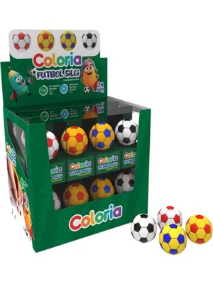 Silka Coloria Futbol Topu 3D Silgi Karışık - 2 Adet