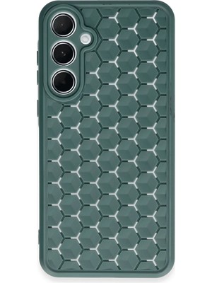 Fırsatkolik Mey Ithalat®  Samsung Galaxy A35 5g Kılıf Petek Silikon Kapak - Koyu Yeşil