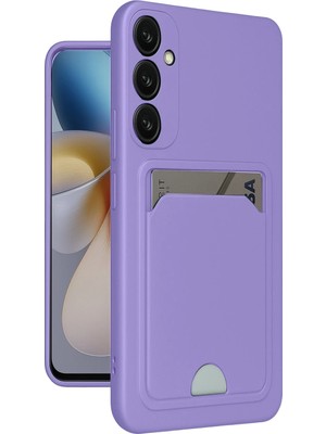 Fırsatkolik Mey Ithalat®  Samsung Galaxy A55 5g Kılıf Kelvin Kartvizitli Silikon - Lila