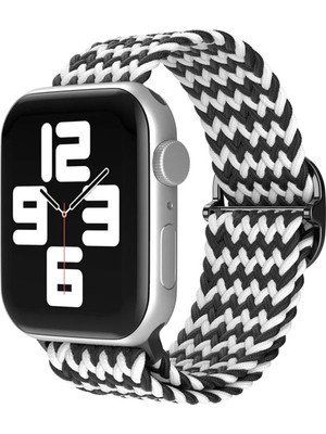 Fırsatkolik Mey Ithalat®   Watch 42MM Star Kordon - Zigzag Siyah-Beyaz