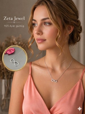 Zeta Jewel 925 Ayar Gümüş Taşlı Sonsuzluk Kolye - Zarif ve Anlamlı Hediye