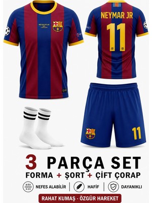 Sonvadi Barcelona Neymar Jr 2011 Sezon Bordo Çocuk Forma Takımı Çorap Hediyeli