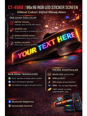 Cata CT-4568 96X16 Stıcker Screen Rgb