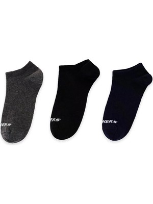 Skechers 3'Lü Paket Essential Bilekli Çorap Unisex Siyah-Lacivert-Antrasit Çorap S2520315-3700