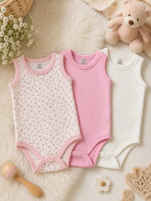 Bulut Anne ve Çocuk Askılı Çıtçıtlı Body 3'lü Paket Renkli Raporlu Esnek Kumaş 3-6 Yaş Kız Set