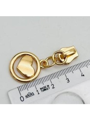 Angel Çanta Aksesuar Light Gold Renk Kalp Fermuar Başı Elcik Kursör