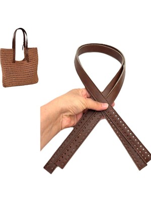 Angel Çanta Aksesuar 80X2 cm Taba Renk 16 Delikli Model Çift Çanta Sapı