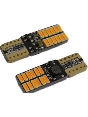 T10 24 LED Turuncu Canbus Lı Ultra Yüksek Işık Turuncu