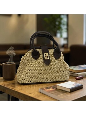 Kumru Studio Sienna Straw Mini Bag Kadın Krem Hasır Çanta