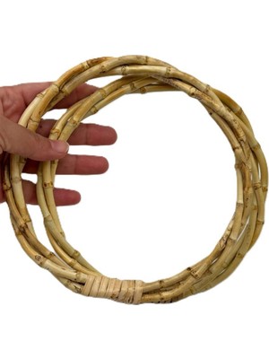 Angel Çanta Aksesuar 17 cm Çift Gerçek Bambu Çanta Sapı  Sarmal Model