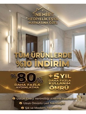 Nehir Hediyelik Nehir Modern Beyaz Dekoratif Günışığı Ledli Aplik
