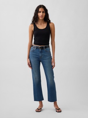 Gap Kadın Mavi High Rise ’90S Slim Straight Crop Jean Pantolon