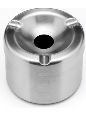 Hd Group Gümüş Metal Kapaklı Küllük, Portatif ve Modern Tasarım Kül Tablası, Araç Için Uygun Rüzgar Geçirmez Küllük, Lüks Gümüş Rengi Masaüstü Kül Tepsisi, Kolay Temizlenir Dış Mekan Küllüğü