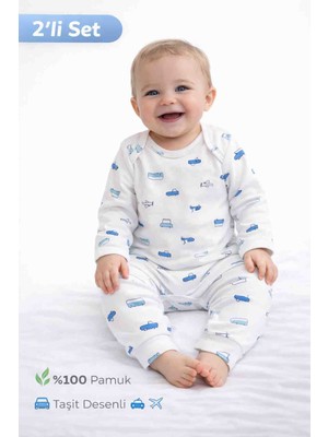 Babido Bebek 2li Set %100 Pamuk Çıtçıtlı Body ve Alt Yenidoğan Unisex Bebek Takımı