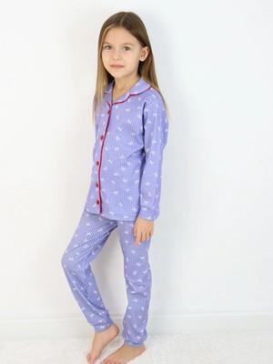 Luggi Baby Bebe Yaka Düğmeli Kız Çocuk Pijama Takımı