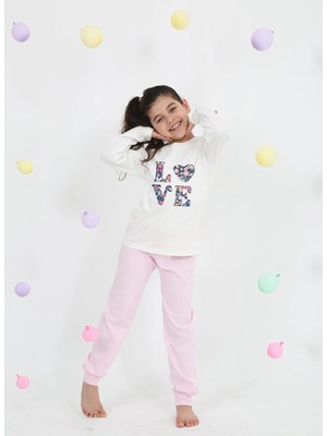 Luggi Baby Bisiklet Yaka Uzun Kollu Kız Çocuk Pijama Takımı